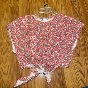 Zara floral tie front crop top